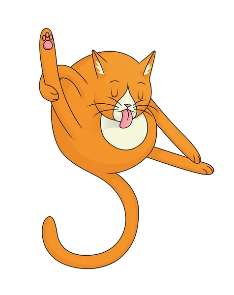 Aseo de gato naranja — Vector de stock