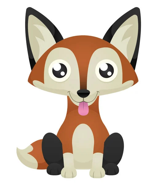 Fox nyalás — Stock Vector