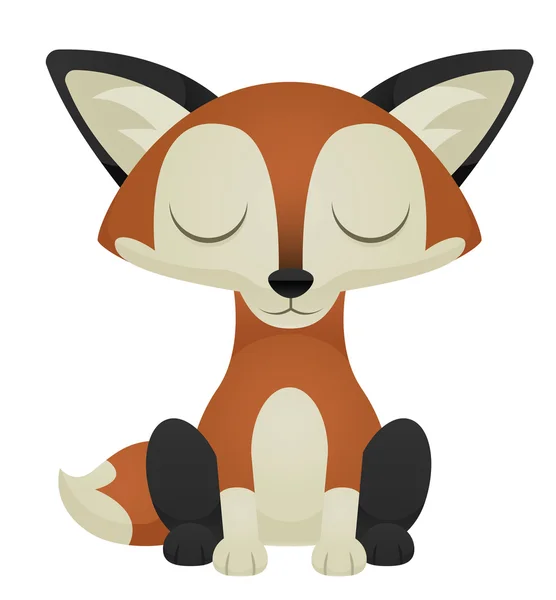 Sleepy Fox — Stock Vector