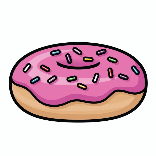 Pink Sprinkle Donut — Vector de stoc