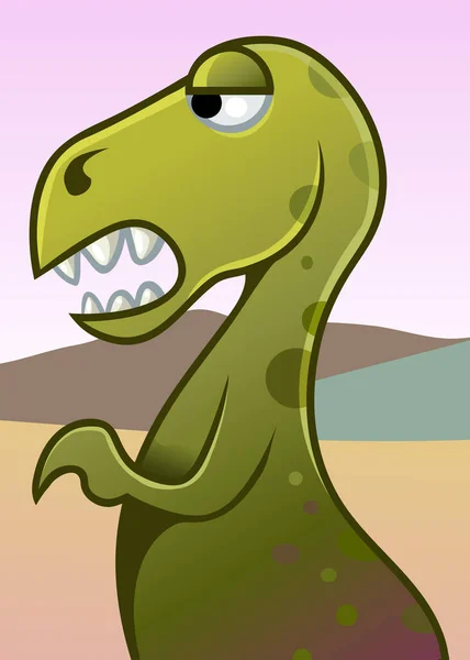 子供のための漫画スタイルのイラスト ティラノサウルスレックス — ストック写真