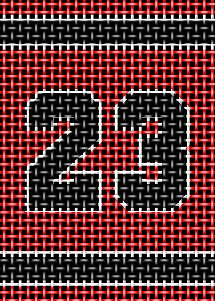 テクスチャスポーツジャージーパネル番号23赤と黒 — ストック写真