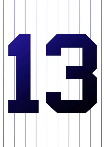 Shining Sport Jersey Panel Number White Dark Blue Vertical Stripes — Stock Photo, Image