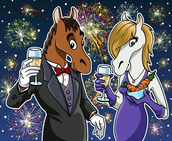 Felice anno nuovo - Cavallo — Foto Stock