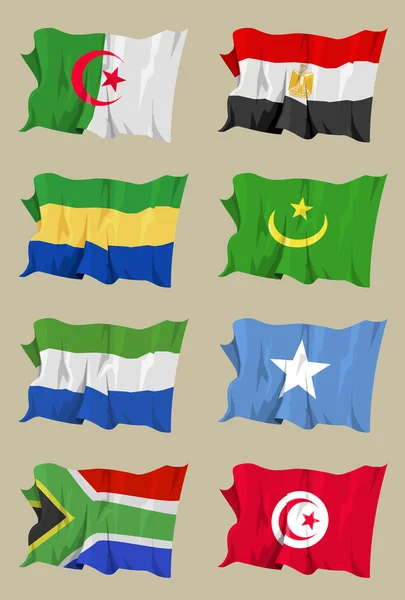 Huit drapeaux africains — Photo