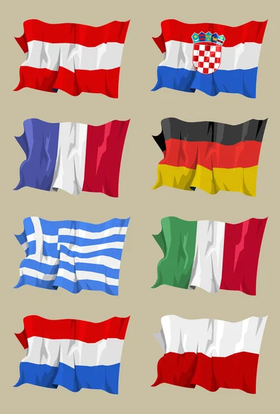 Eight European flags — Stock Photo, Image