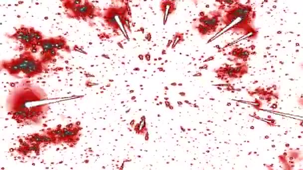 Абстрактні зірка подорожі анімації - петлі червоний — стокове відео