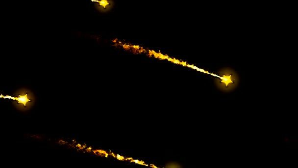 Abstraktní animace kometa - smyčka zlatý — Stock video