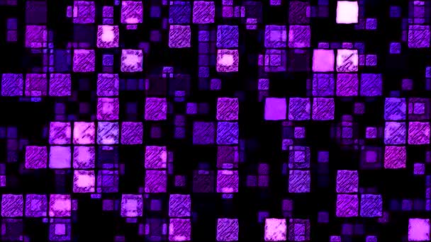 Résumé Sketchy Glowing Squares Arrière-plan Boucle Violet 