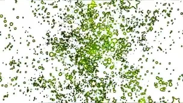 Voyage abstrait à travers des formes étoilées - Loop Green — Video