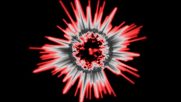 Abstrakt roterande taggiga sfär Animation - slinga röd — Stockvideo