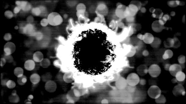 球体のアニメーションのループを回転させる抽象的な黒と白 — ストック動画