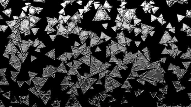 Astratto monocromatico caduta triangoli Animazione - Loop — Video Stock