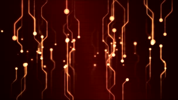 抽象的な回路の技術の背景のアニメーション - ループ レッド — ストック動画