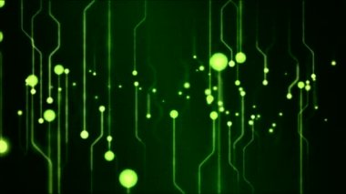 Teknoloji devre arka plan animasyon soyut - yeşil döngü