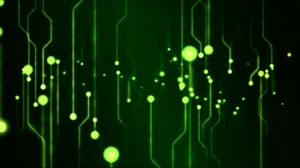 Animación de fondo de circuito de tecnología abstracta - Loop Green — Vídeos de Stock