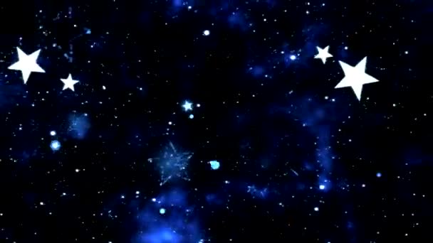 Abstract Star Shapes, Space - Loop Blue — Stock Video