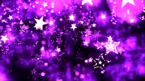 Formas abstractas de estrellas, espacio - Loop Purple — Vídeos de Stock