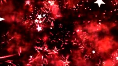 Soyut yıldız şekiller, uzay - döngü kırmızı