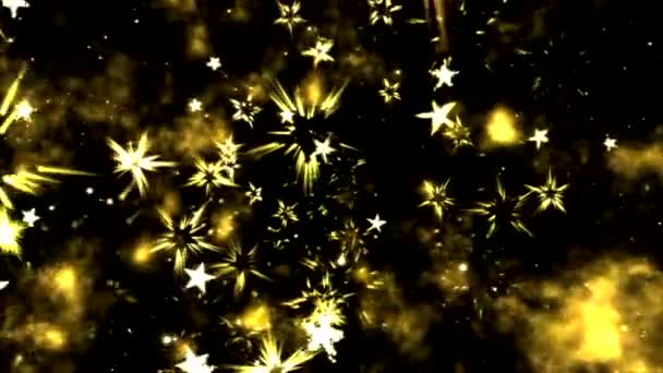 Abstrakcyjne kształty gwiazda, przestrzeń - pętla żółta — Wideo stockowe