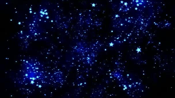 Space Travel through Star Shapes - Loop Blue — Stock Video