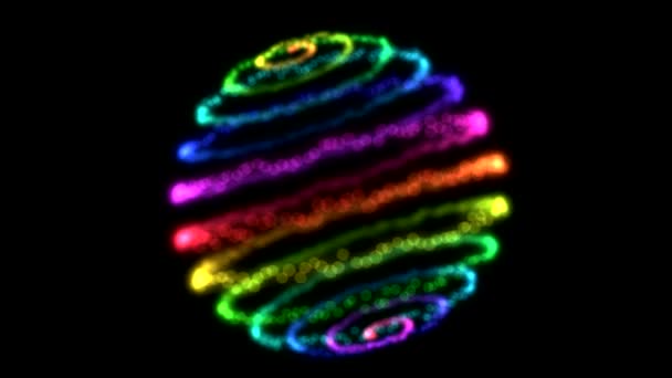 Animazione astratta della sfera particellare - Loop Rainbow — Video Stock