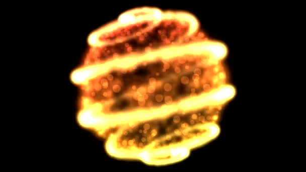 抽象的粒子球动画闭环橙色 — 图库视频影像