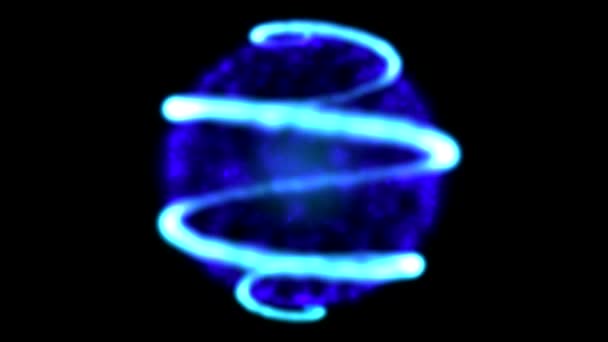 Абстрактна сфера частинок анімація - цикл синій — стокове відео