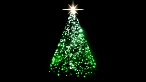 Rotazione dell'animazione dell'albero di Natale - Loop Green — Video Stock