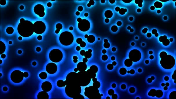 Streszczenie czarne cząstki świecące - pętla niebieska — Wideo stockowe