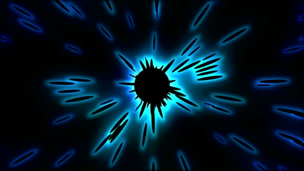 Abstract Black Glowing Particles - Loop Blue — Stock Video