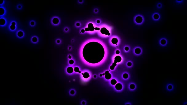 Abstract Black Glowing Particles - Loop Purple — Stock Video