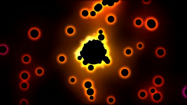 Abstrait Black Glowing Particle - Boucle orange, rouge — Video