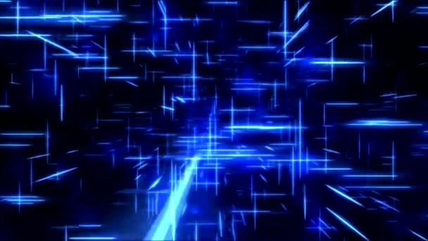 Travel through a grid of light beams - Loop Blue — Stock Video