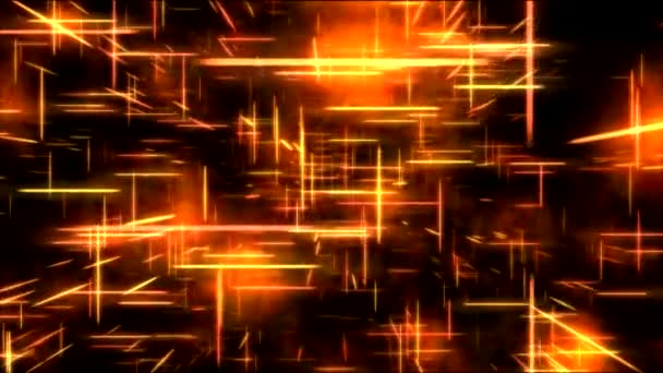 Travel through a grid of light beams - Loop Orange — Stock Video