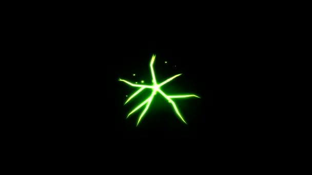 Abstrakt Lightning cirkel, växande grenar grön — Stockvideo