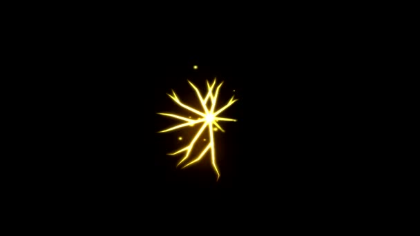 Abstract Lightning Circle, Growing Branches Yellow — Stock Video