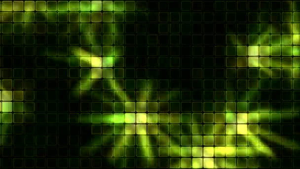 Luces que brillan a través de baldosas de vidrio - Loop Amarillo Verde — Vídeo de stock