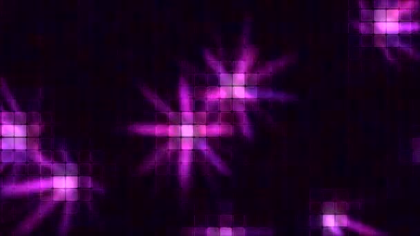 Luces que brillan a través de azulejos de vidrio - Bucle púrpura — Vídeo de stock