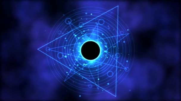 Cerchio magico, animazione geometrica di sfondo - Loop Blue — Video Stock