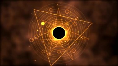 Sihir Birliği, geometrik arka plan animasyon - döngü altın