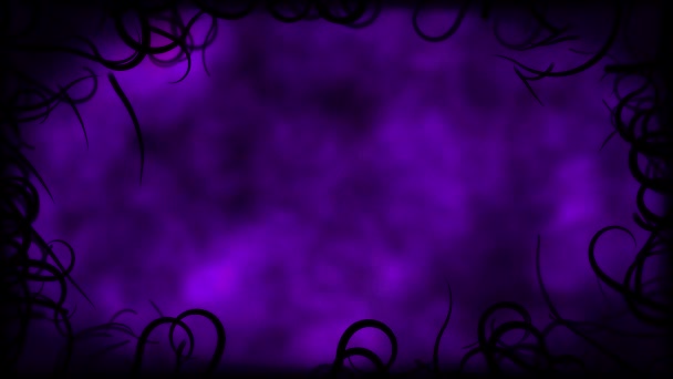 Black Vines Border Background Animação - Loop Purple — Vídeo de Stock