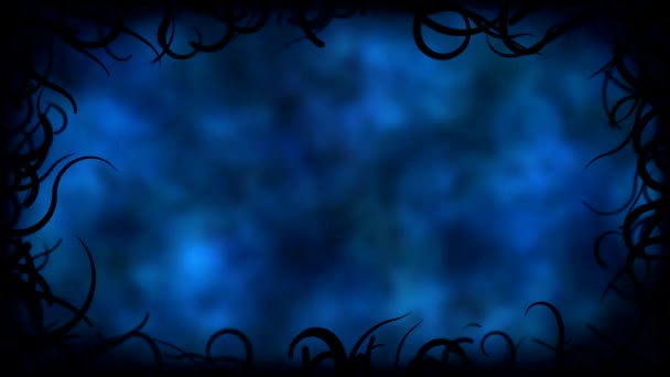 黑藤边框背景动画-环蓝色 — 图库视频影像