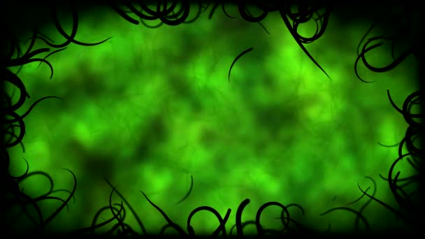 Animation de fond de bordure de vignes noires - Boucle verte — Video