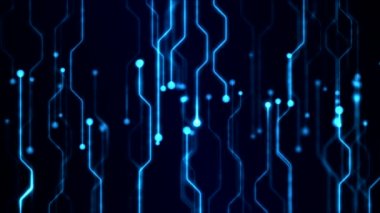 Teknoloji devre arka plan animasyon - döngü mavi soyut