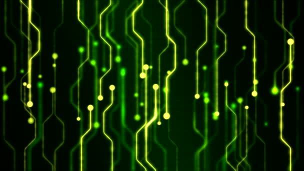 Abstract Technology Circuit Background Animation - Loop Green — Stock Video