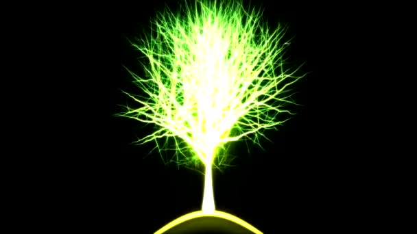 Streszczenie, obracanie drzewo światła - pętla Zielona — Wideo stockowe