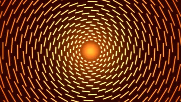 Обертові лінії Світлоанімації-цикл помаранчевий — стокове відео