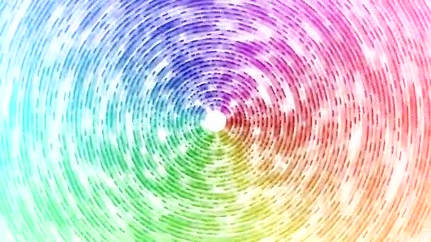 Animación colorida de líneas manchadas giratorias - Loop Rainbow — Vídeo de stock