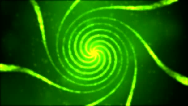 Deeltje spiraal Swirl - lus Green — Stockvideo